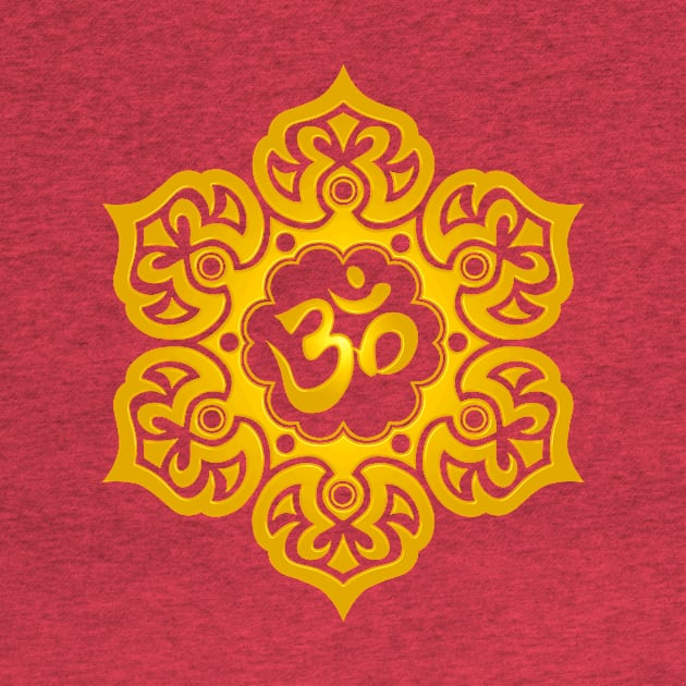 Yellow Lotus Flower Yoga Om by jeffbartels